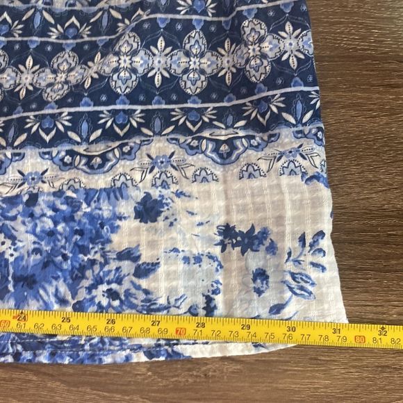 J.Jill Sleeveless White and Blue Floral Toile Lined Maxi Dress Size Small Petite - Picture 7 of 10